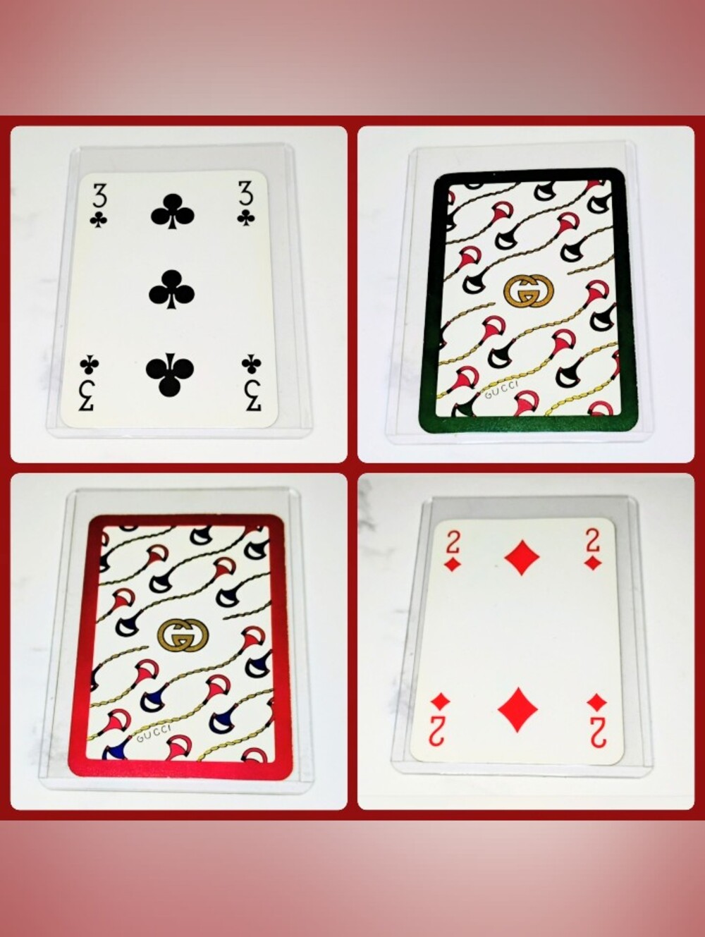Gucci GG Playing Cards- 2♦️and 3♣️ Vintage Horsebits